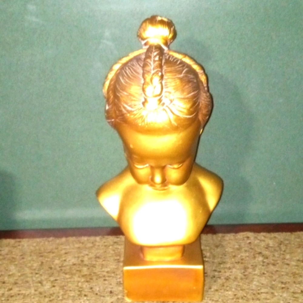 Gilded Plaster Sculpture Young Girl Italy C.1890-1905
